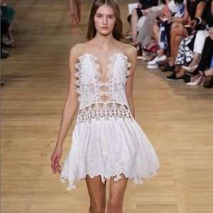 Chloe lace guipere dress- iconic white lace mini dress